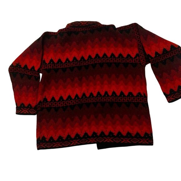 Alexis 100% Baby Alpaca |  Women’s Large Cardigan Sunset Colors | Andes Peru - Picture 2 of 9